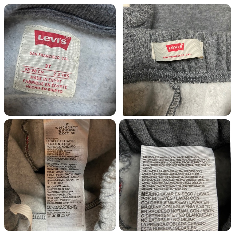 Levi's Kids Charcoal Jogger Levi’s Sweatsuit Logo Gray Red - Picture 5 of 11